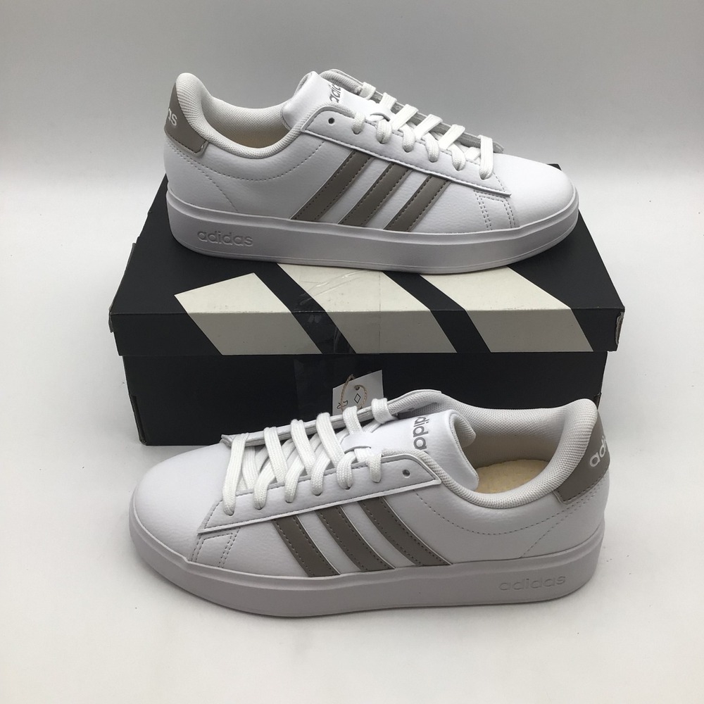 Adidas Grand Court 2.0 Womens Sneakers‎ White Silver GW9215 Low Top Size 6 NEW